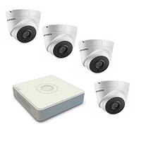 Комплект видеонаблюдения на 4-е купольные 2Мп IP камеры с регистратором